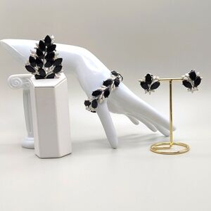 Vintage Charel Thermoset Parure Bracelet Brooch Clip Earrings